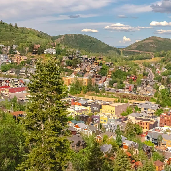 Aerial view of real estate outside of Park City, Utah.