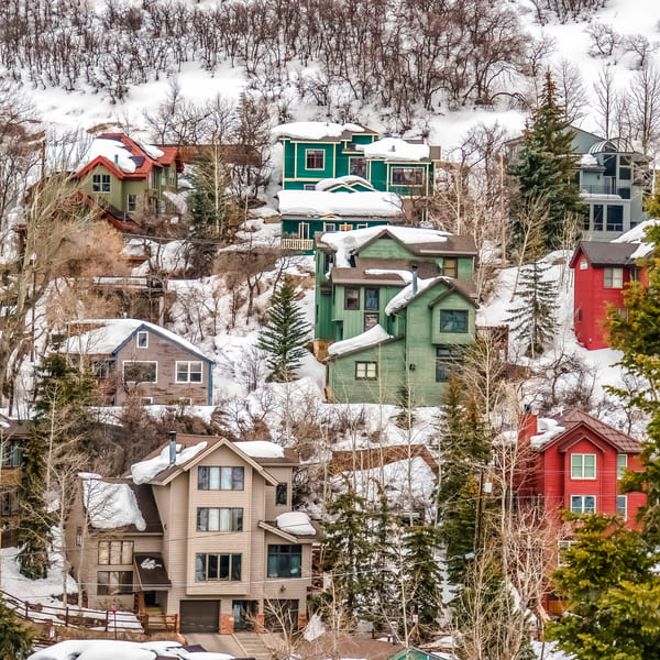 Stunning winter homes near Jordanelle, Utah.