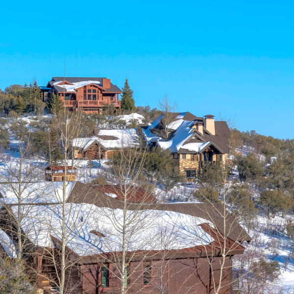 Wintery, beautiful homes near Prospector, Park City, UT.