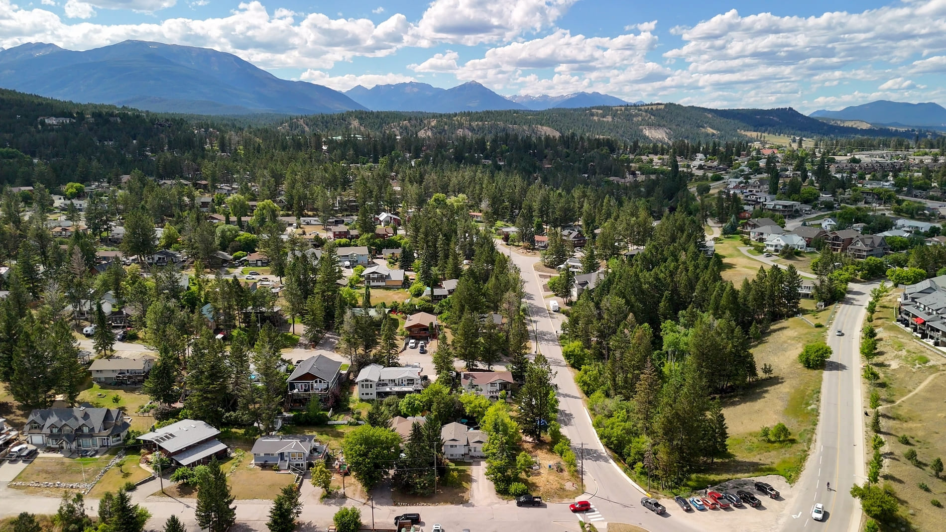 Aerial view of a residential neighborhood outside of Park City, UT